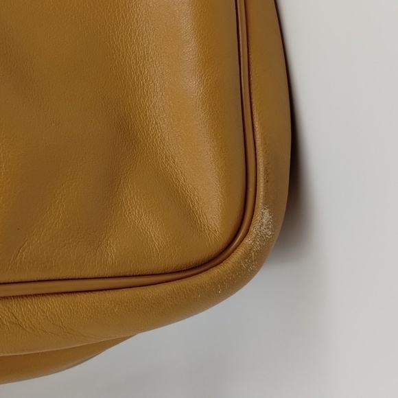 Vtg Tan crossbody shoulder crossbody bag multi pocket sections magnetic zip top - Picture 4 of 11